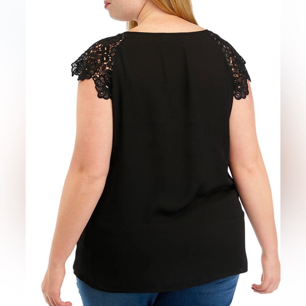 Philosophy Black Top with Lace Accents - Picture 2 of 6